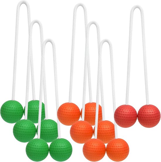 Laddergolf Ballen - Werpspellen - Outdoor Activiteiten - Standaard Formaat - 4cm Diameter - Blauw Rood Oranje van Merkloos