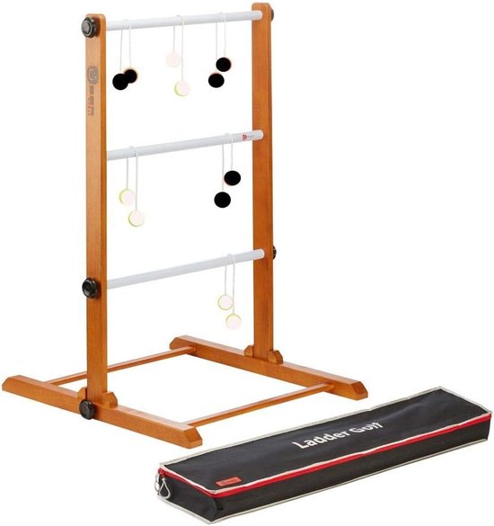 Laddergolf - hardwood - luxe tas - met echte golfballen - SnelShoppen
