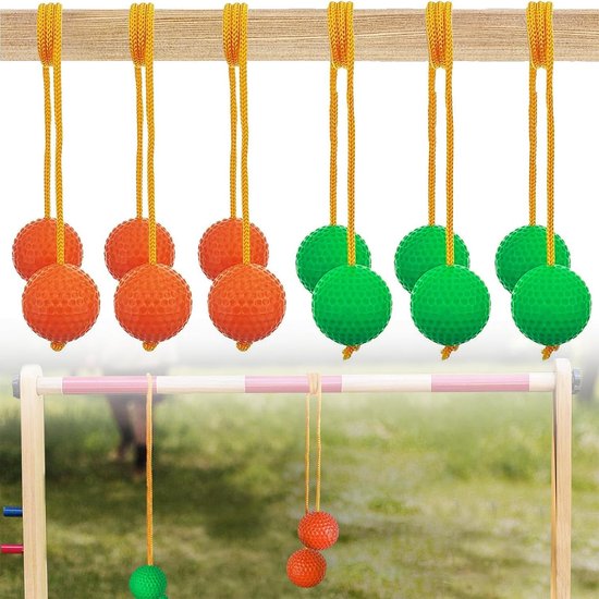Laddergolfballen - Werpspellen Golfballen - Outdoor Activiteiten - Duurzaam PE Materiaal - 40 mm Diameter - Groen Oranje