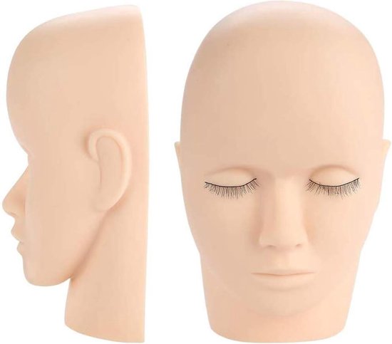 Lash Extension Training Practice Head - Soft Rubber Makeup Massage Practice Model voor Wimper Extension Make-up Massage of Face Painting van Maple Leaf