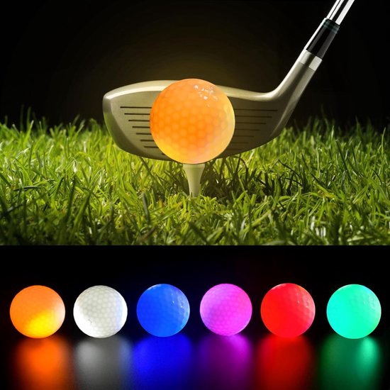 LED Golf Balls - 6 Pcs - Kleurige Lichtgevende Golfballen - Nacht Golfbal - Lumineuze Golfbal - Perfect voor Nachttraining van Merkloos