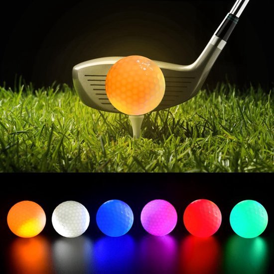LED Golf Balls - 6 Pcs - Kleurige Lichtgevende Golfballen - Nacht Golfbal