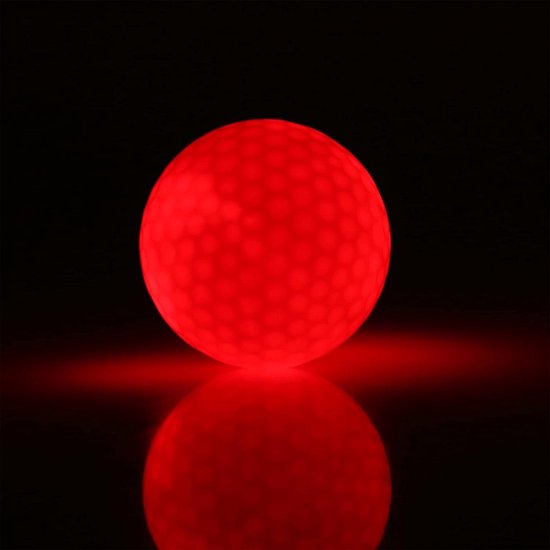 LED Golfbal - Nachtgolfbal Oefenbal - Golf Oefenen - Zelfverlichtend bij impact - 42 mm diameter - Rood
