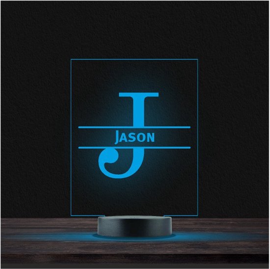 Led Lamp Met Naam - RGB 7 Kleuren - Jason van Favalent