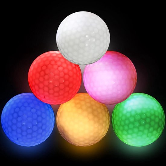 LED-lichtgolfballen voor nachttraining en lange afstanden in diverse kleuren - 6 stuks