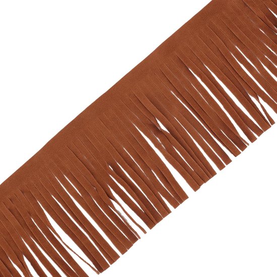 Lederen franje rand 1 yard 3,9 inch dubbelzijdige suède kwastjes bruin kunstleer decoratief lint voor vrije tijd creatief naaien kleding
