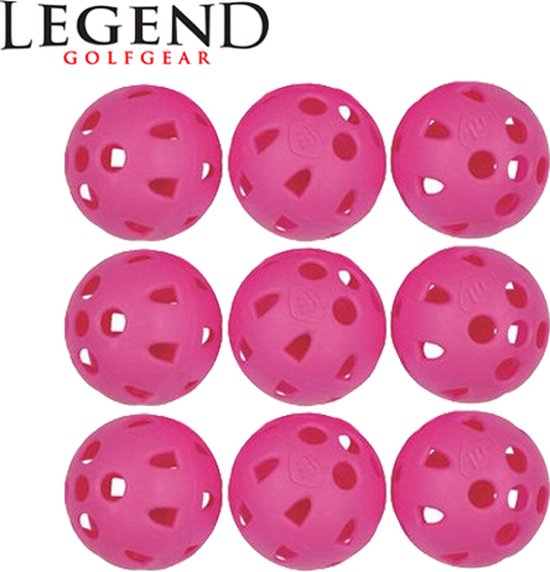 Legend Holle Plastic Golfballen Roze 9 Stuks van Legend