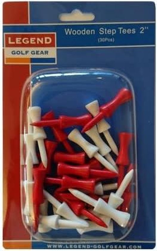 Legend Wooden Step Tees 2 Inch 30st Wit Rood van Legend