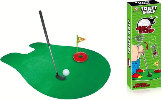 Leuk Mini Golf Toilet Spel – Perfect Cadeau voor Vaderdag, Valentijnsdag of als Grappige Verrassing – Inclusief Golfset en Mat – Geen Batterijen Nodig