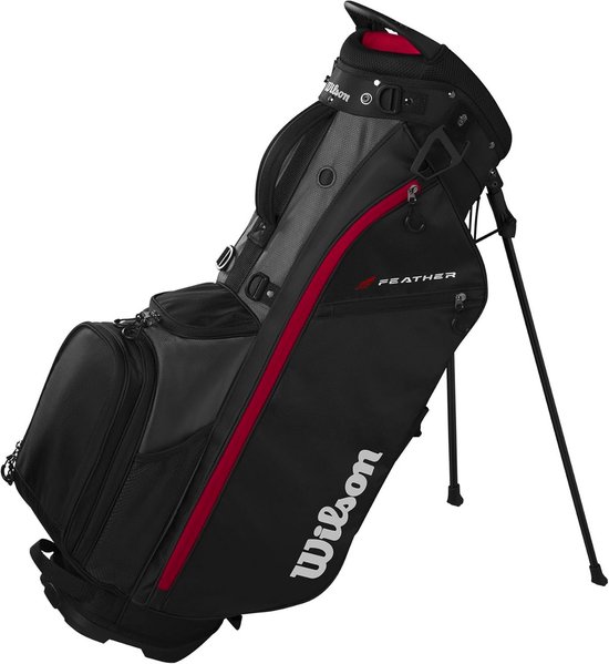 Lichte Golf Trolley Tas - Functioneel en Eenvoudig in Gebruik - Zwart/Grijs/Rood van Merkloos