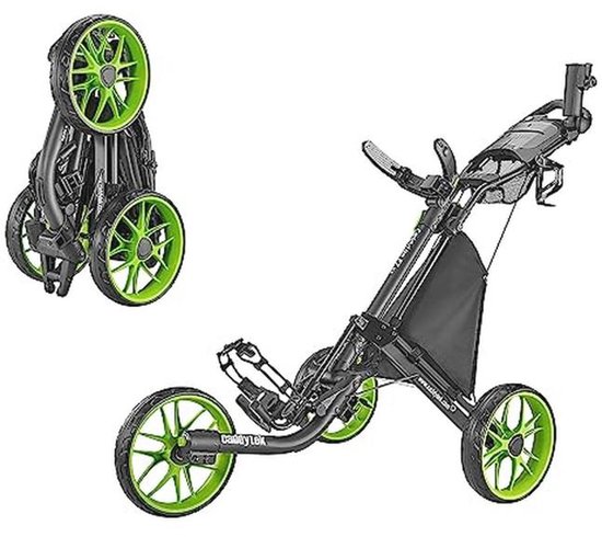 Lichte opvouwbare golfwagen met 3 wielen en voetrem van Merkloos