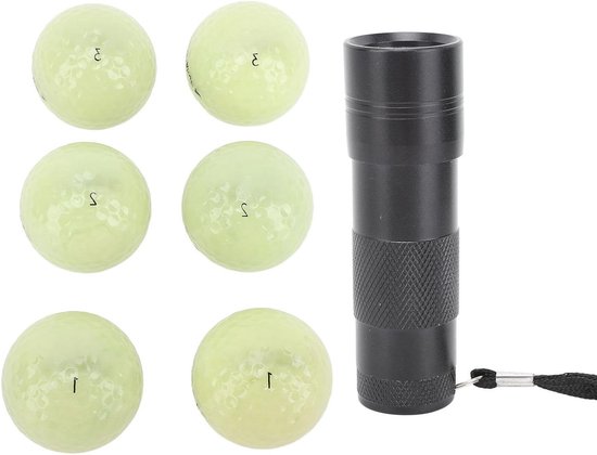 Lichtgevende Golfballen - Nacht Golfballen - Avond Golfen - Dubbele Fluorescentie - 6 Stuks - Wit