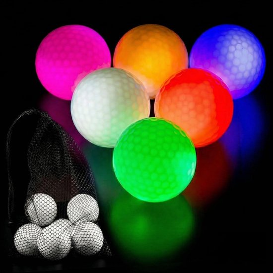 Lichtgevende Golfballen - Nacht Golfballen - Golf Spelen - Blijft 8 Minuten Branden - 42.6 mm - Set van 12 Kleuren van Merkloos