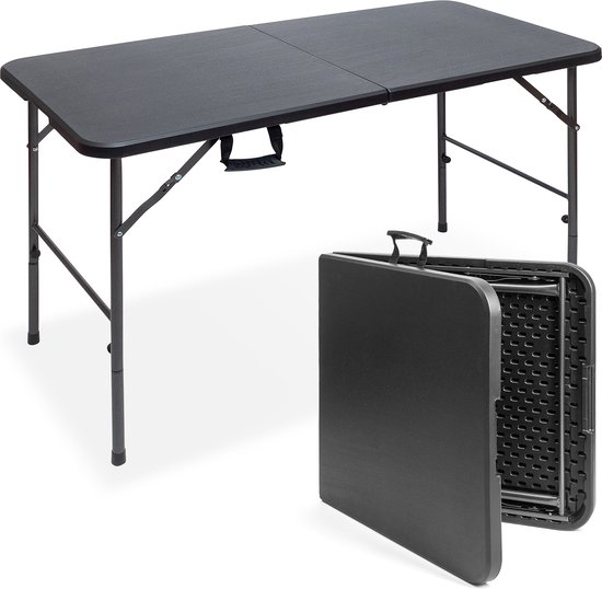 LifeGoods Inklapbare Tafel - 120x60 cm - Campingtafel - Stevige Klaptafel - Weerbestendig - Vouwtafel voor Buiten - Zwart van LifeGoods