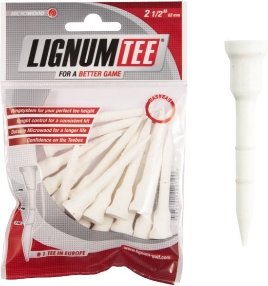 Lignum - golftees - wit - 62 mm van Lignum