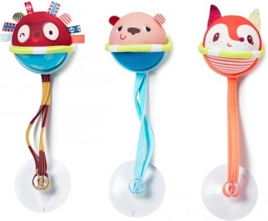 Lilliputiens - Set Van 3 Badballetjes - Gemaakt Van Neopreen - Kan Met Zuignap Bevestigd Worden In Het Bad - Geschikt Vanaf 3 Maanden van Lilliputiens