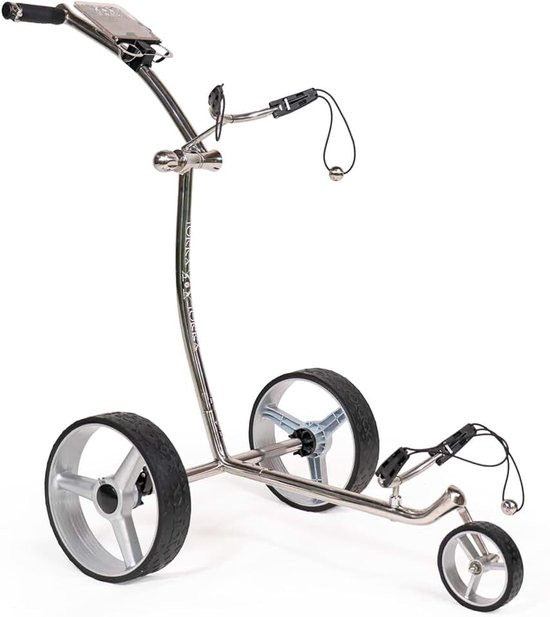 Lion 4S Pro roestvrijstalen golftrolley, compacte, ruimtebesparende premium golftrolley met snelspansysteem, optimale stabiliteit en uitgebreide volledige uitrusting - TopTip