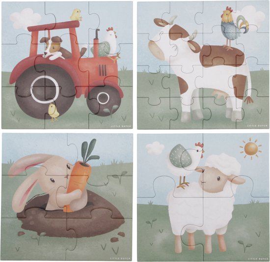 Little Dutch - 4 in 1 puzzel FSC - Little Farm van Little Dutch