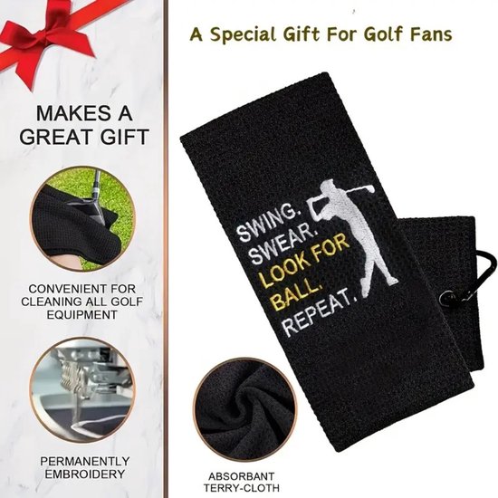 Livano Golf Handdoek - Golfhanddoek - Golf Accessoires - Towel - Comfortabel - Grappige Tekst van Livano