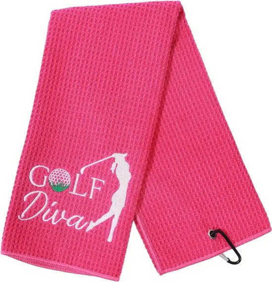 Livano Golf Handdoek - Golfhanddoek - Golf Accessoires - Towel - Comfortabel - Roze van Livano