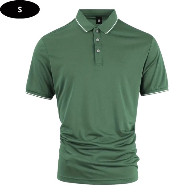 Livano Golf Shirt Heren - T-shirt - Golfkleding - Golfen - Golf Accessoires - Polo Shirt - Groen - Maat S