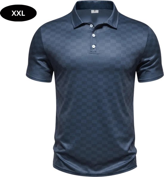 Livano Golf Shirt Heren - T-shirt - Golfkleding - Golfen - Golf Accessoires - Polo Shirt - Marineblauw - Maat XXL van Livano