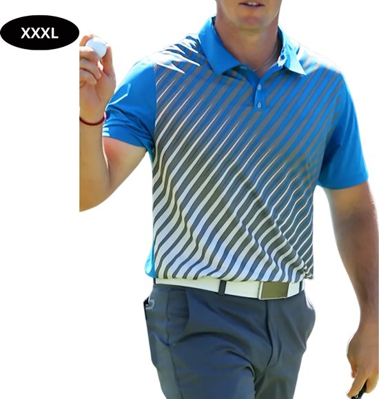 Livano Golf Shirt Heren - T-shirt - Golfkleding - Golfen - Golf Accessoires - Polo Shirt - Marineblauw - Maat XXXL