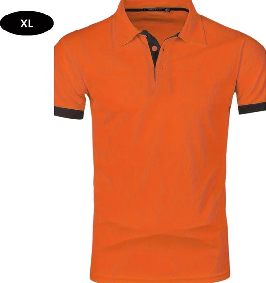 Livano Golf Shirt Heren - T-shirt - Golfkleding - Golfen - Golf Accessoires - Polo Shirt - Oranje - Maat XL van Livano