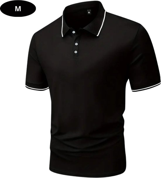 Livano Golf Shirt Heren - T-shirt - Golfkleding - Golfen - Golf Accessoires - Polo Shirt - Zwart - Maat M van Livano