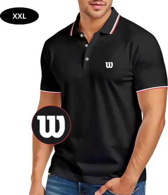Livano Golf Shirt Heren - T-shirt - Golfkleding - Golfen - Golf Accessoires - Polo Shirt - Zwart - Maat XXL van Merkloos