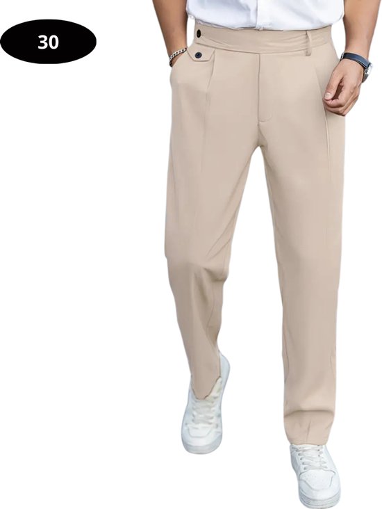 Livano Golfbroek Heren - Golfkleding - Golfen - Golf Accessoires - Nette Pantalon - Abrikoos XS - Maat 44