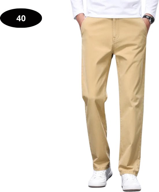 Livano Golfbroek Heren - Golfkleding - Golfen - Golf Accessoires - Nette Pantalon - Beige XXXL - Maat 56 van Merkloos