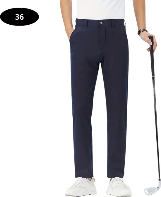 Livano Golfbroek Heren - Golfkleding - Golfen - Golf Accessoires - Nette Pantalon - Blauw XL - Maat 52 van Livano
