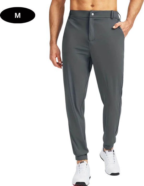 Livano Golfbroek Heren - Golfkleding - Golfen - Golf Accessoires - Nette Pantalon - Donkergrijs M - Maat 48 van Merkloos