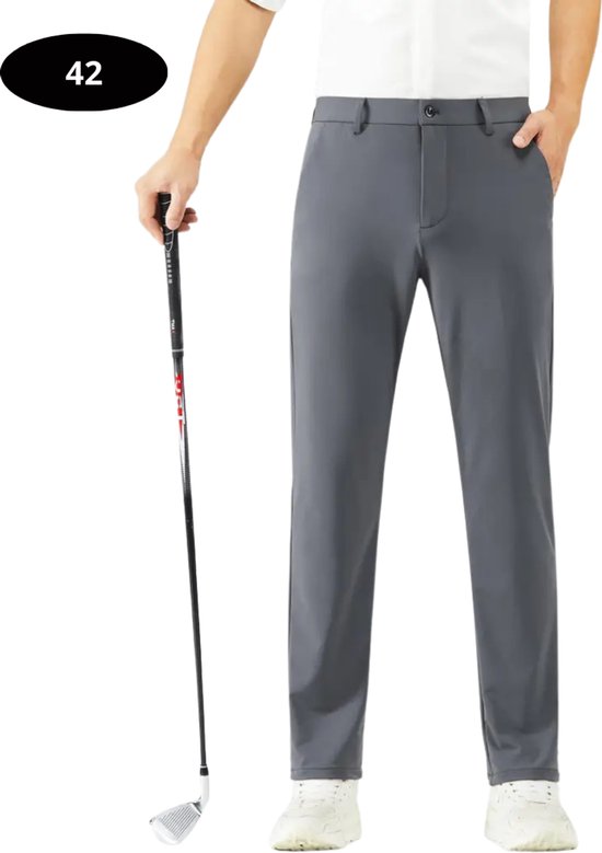 Livano Golfbroek Heren - Golfkleding - Golfen - Golf Accessoires - Nette Pantalon - Grijs XXXXL - Maat 58 van Livano