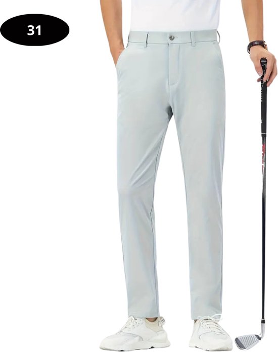 Livano Golfbroek Heren - Golfkleding - Golfen - Golf Accessoires - Nette Pantalon - Lichtgrijs S - Maat 46 van Livano