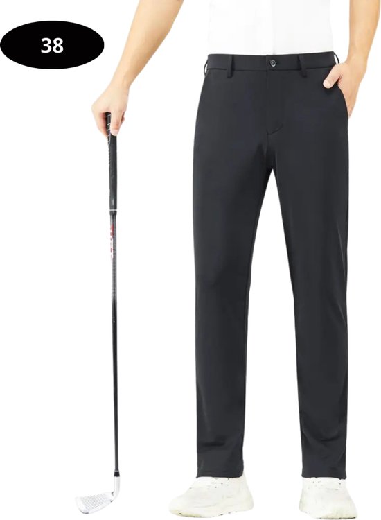 Livano Golfbroek Heren - Golfkleding - Golfen - Golf Accessoires - Nette Pantalon - Zwart XXL - Maat 54 van Livano