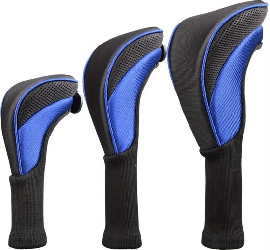 Livano Golfclub Headcover - Covers - Beschermers - Golfset - Blauw - 3 Stuks van Livano