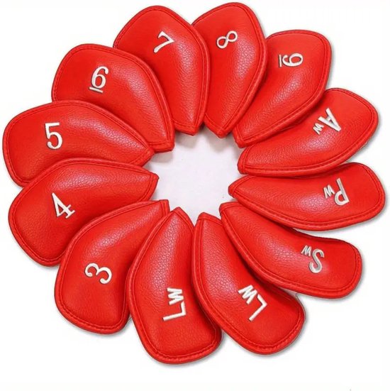 Livano Golfclub Headcover - Covers - Beschermers - Golfset - Rood - 12 Stuks van Merkloos