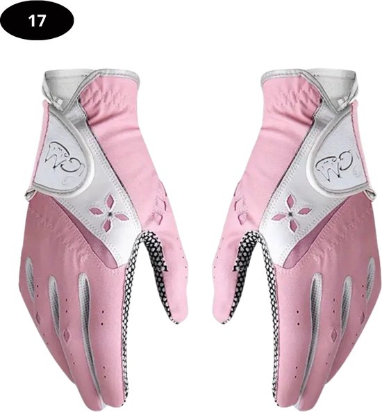 Livano Golfhandschoenen 2 Stuks - Golf Accessoires - Handschoen AntiSlip - Dames - Roze - Maat XS van Livano