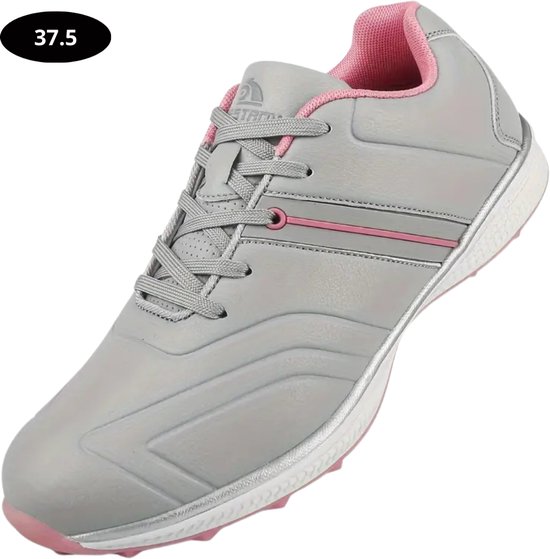Livano Golfschoenen Dames- Sneakers - Golfkleding - Golfschoenen Antislip - Waterdicht - Golfen - Grijs & Roze - Maat 37.5 van Merkloos