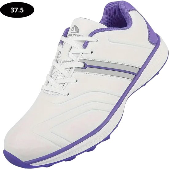 Livano Golfschoenen Dames- Sneakers - Golfkleding - Golfschoenen Antislip - Waterdicht - Golfen - Wit & Paars - Maat 37.5 van Merkloos