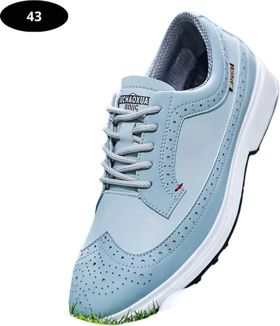 Livano Golfschoenen Heren - Sneakers - Golfkleding - Golfschoenen Antislip - Waterdicht - Golfen - Lichtblauw 43 van Merkloos