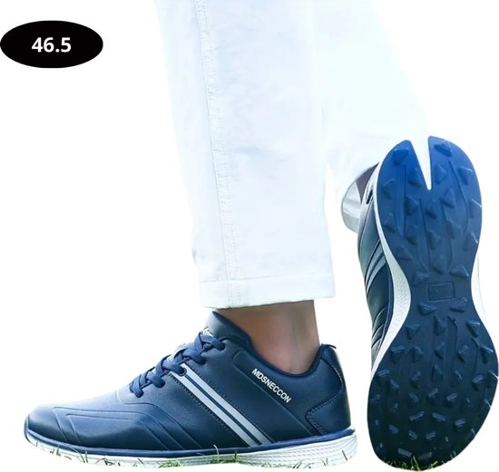 Livano Golfschoenen Heren - Sneakers - Golfkleding - Golfschoenen Antislip - Waterdicht - Golfen - Marineblauw 46.5 van Livano