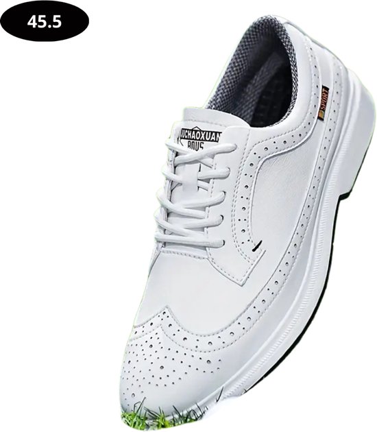 Livano Golfschoenen Heren - Sneakers - Golfkleding - Golfschoenen Antislip - Waterdicht - Golfen - Wit 45.5 van Merkloos