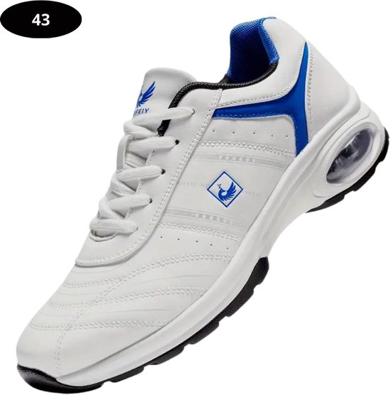 Livano Golfschoenen Heren - Sneakers - Golfkleding - Golfschoenen Antislip - Waterdicht - Golfen - Wit & Lichtblauw 43 van Livano