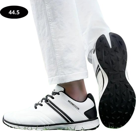 Livano Golfschoenen Heren - Sneakers - Golfkleding - Golfschoenen Antislip - Waterdicht - Golfen - Zwart & Wit 44.5 van Livano