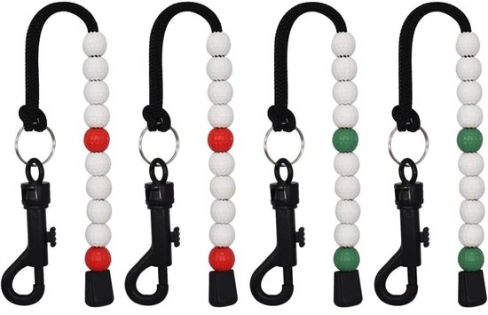 longziming -Golf Shotteller Set van 4 – Golf Score Teller met Kralen en Clip – Draagbare Golf Scoreketting – Geschikt voor Mannen en Vrouwen – Outdoor Golf Accessoire van Merkloos