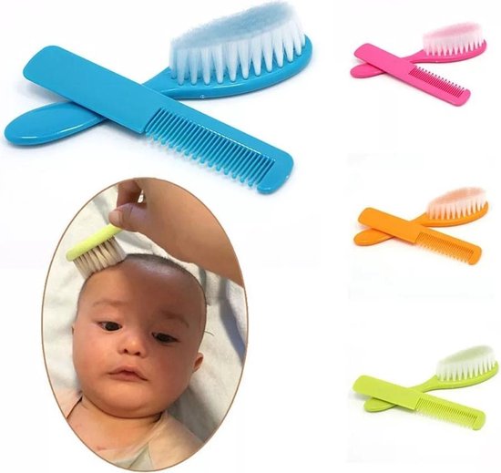 LOUZIR Babyborstel en babykam  - zachte haartjes - Voor baby's - Groen van LOUZIR