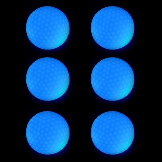 Luminous Golf Balls - 6 Pcs Golf Practice Balls - LED Lighting Golf - Elektronische LED Licht Golfballen voor Nacht Training en Lange Afstand Shots (Blauw)